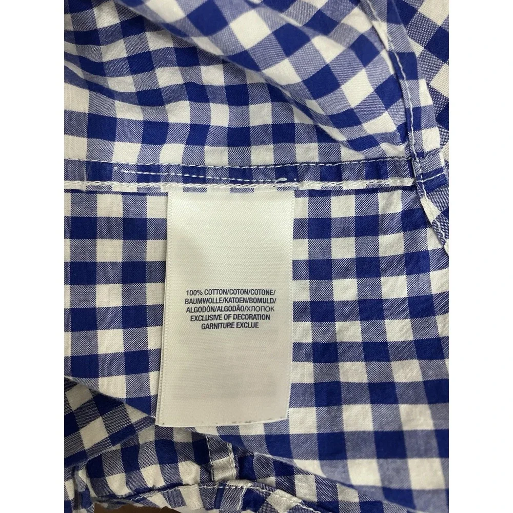 Ralph Lauren Blue White Gingham Dress Shirt Boys‎ 14-16 Button Down Pink Pony